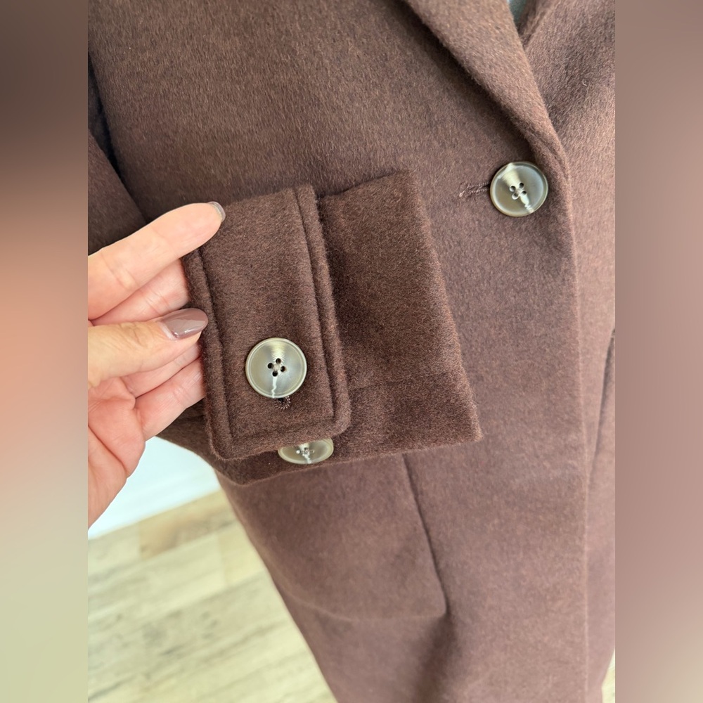 House of Harlow 1960 Chocolate Brown Wool Coat - Picture 2 of 8
